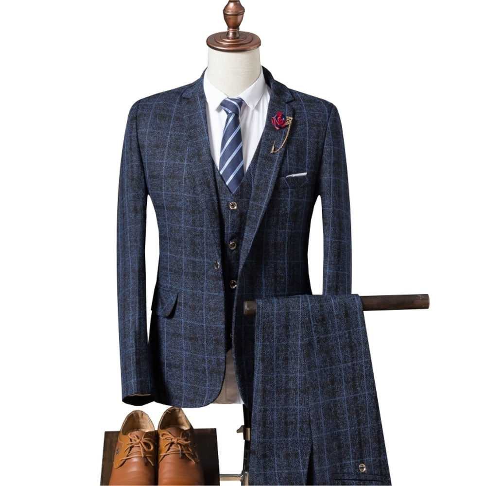 Men's Wedding Plaid Suit