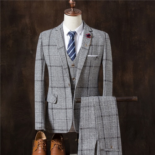 Men's Wedding Plaid Suit