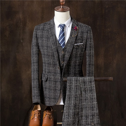 Men's Wedding Plaid Suit