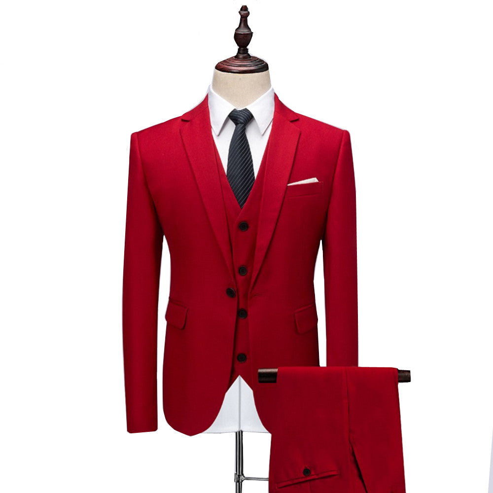 (Jacket+Vest+Pants) New men's suit