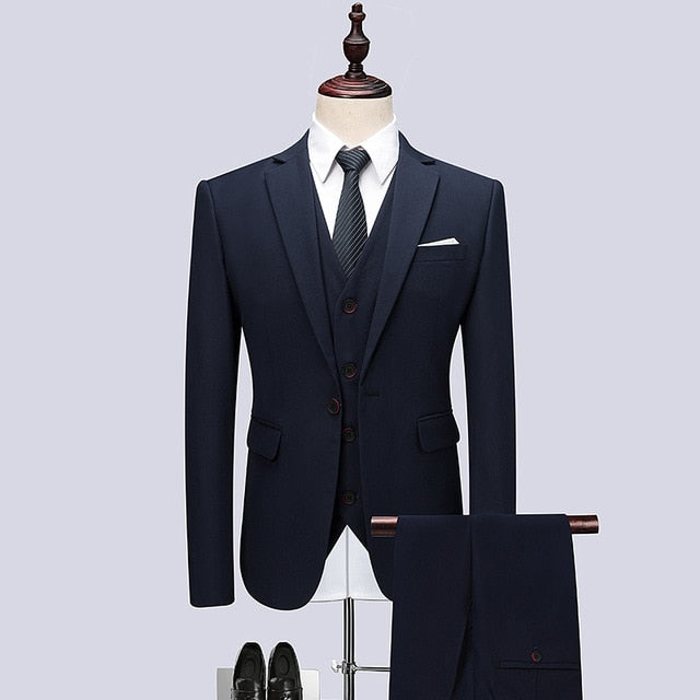 (Jacket+Vest+Pants) New men's suit