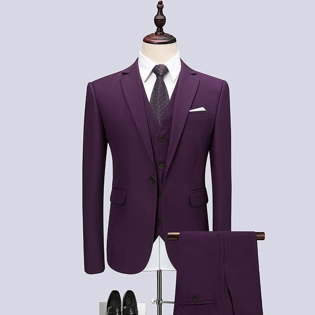 (Jacket+Vest+Pants) New men's suit