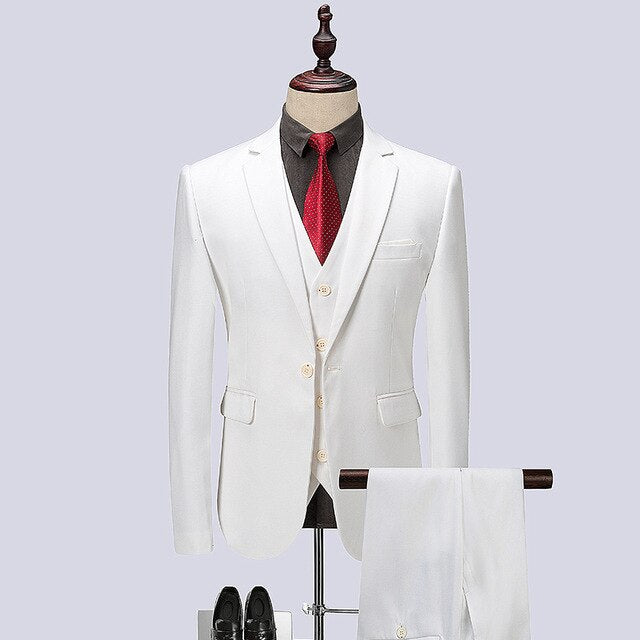 (Jacket+Vest+Pants) New men's suit