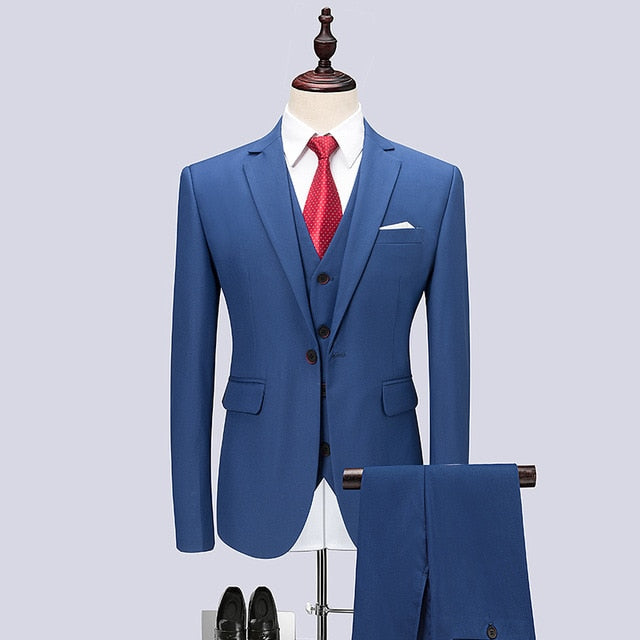 (Jacket+Vest+Pants) New men's suit
