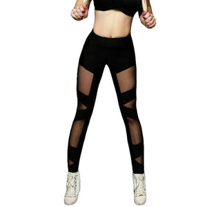 Ladies High Waist Mesh Leggings