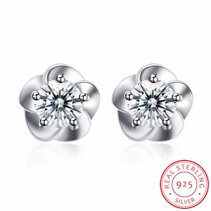 Zircon Flower Earrings Fashion Ladies