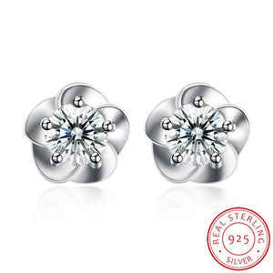 Zircon Flower Earrings Fashion Ladies